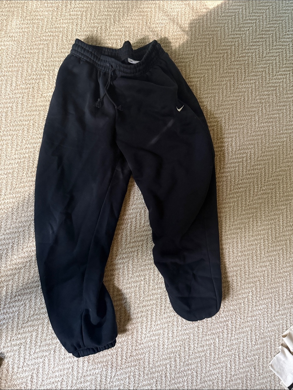 Nike Black Fleece Sweatpants with White Swoosh